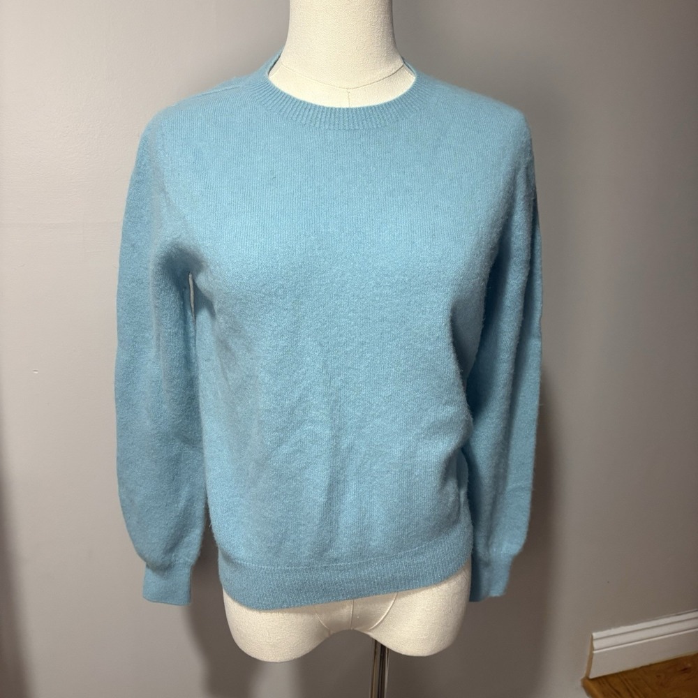 100% Wool Blue Sweater Unbranded Asian Sz L Women's Small/Medium Pullover Preppy
